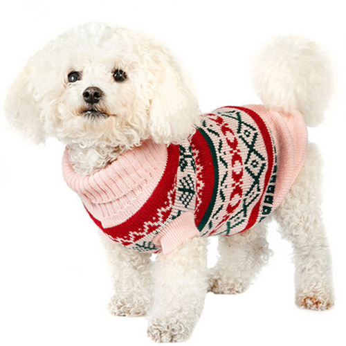 Vintertrykt strikket genser til hund i 3 farger S-XXL