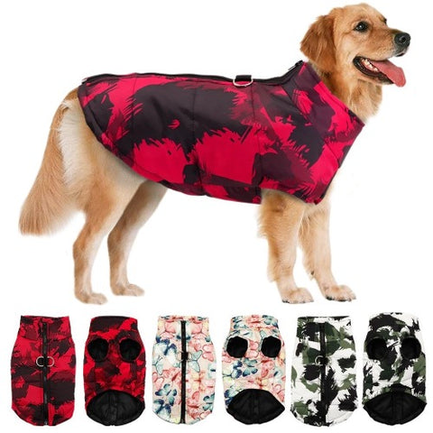 Basic hundedekken med glidelås til store hunder i 3 farger S-6XL hundejakke med sele