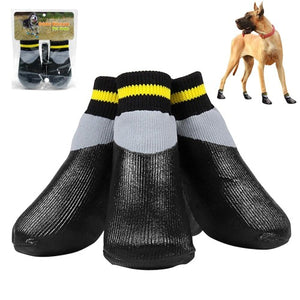 Vanntette elastiske sokkesko med gummibelegg til hund S-XXL potebeskyttelse hund