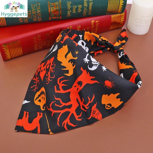 Halloween bandana hundeskjerf kostym tilbehør i 4 farger