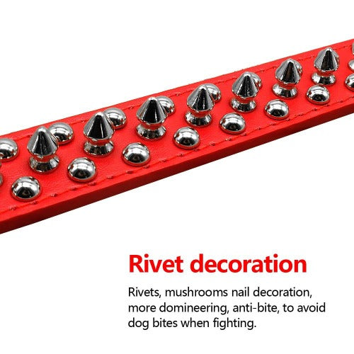 Cool spiked and flat rivet studded collar in 5 colors XXS-L - personalized custom engraved id tag dog cat collar personlig tilpasset gravere hund katt halsbånd 