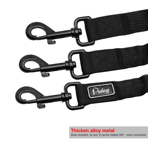 Triple 3 way elastic leash extention - personalized custom engraved id tag dog cat collar personlig tilpasset gravere hund katt halsbånd 