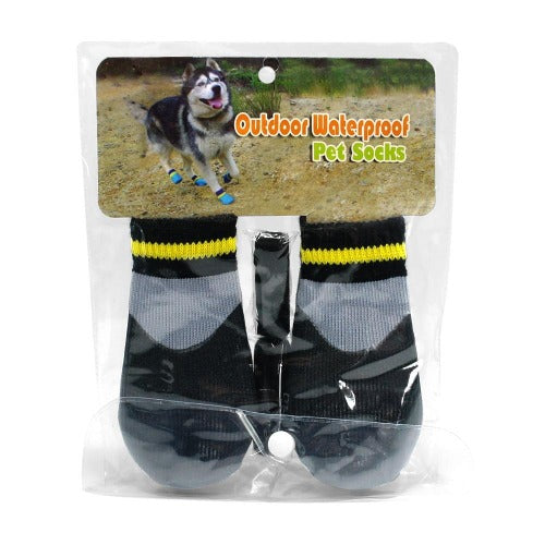 Waterproof elastic sock booties with rubber coating S-XXL - personalized custom engraved id tag dog cat collar personlig tilpasset gravere hund katt halsbånd 