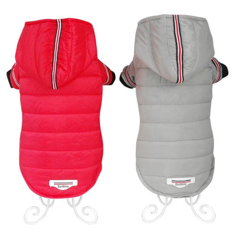 Puffer vinterjakke for hund med trykknapper i 2 farger XS-XL