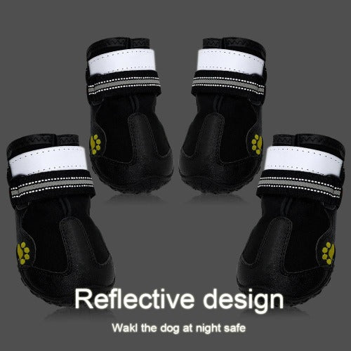 Durable reflective booties made from waterproof fabric with cotton lining M-XXXL - personalized custom engraved id tag dog cat collar personlig tilpasset gravere hund katt halsbånd 