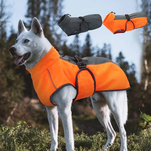Varm og praktisk vanntett hundejakke med refleks detaljer i 2 farger M-3XL regntøy hund